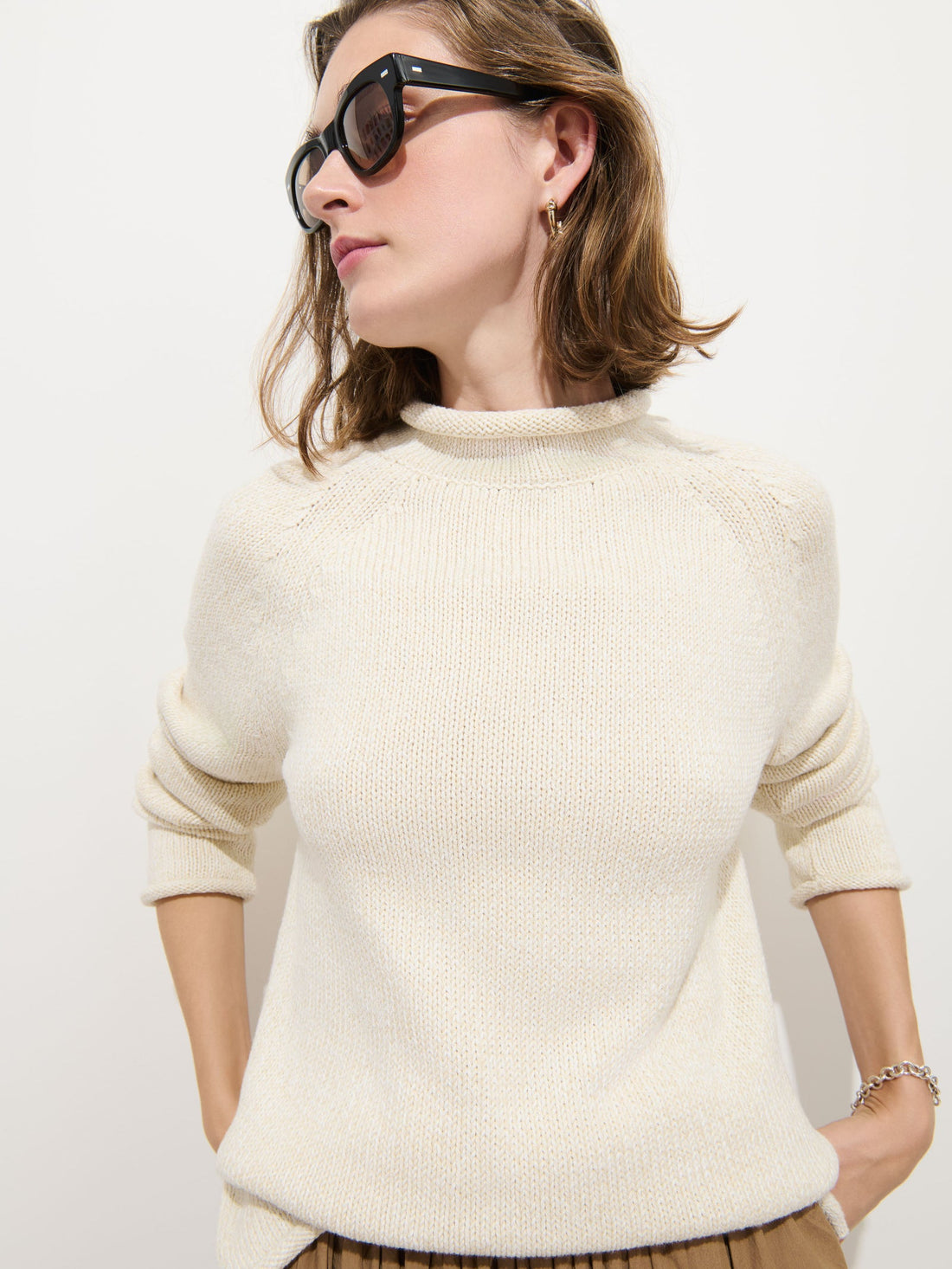 Lennox Sweater In Cotton Marled Ivory