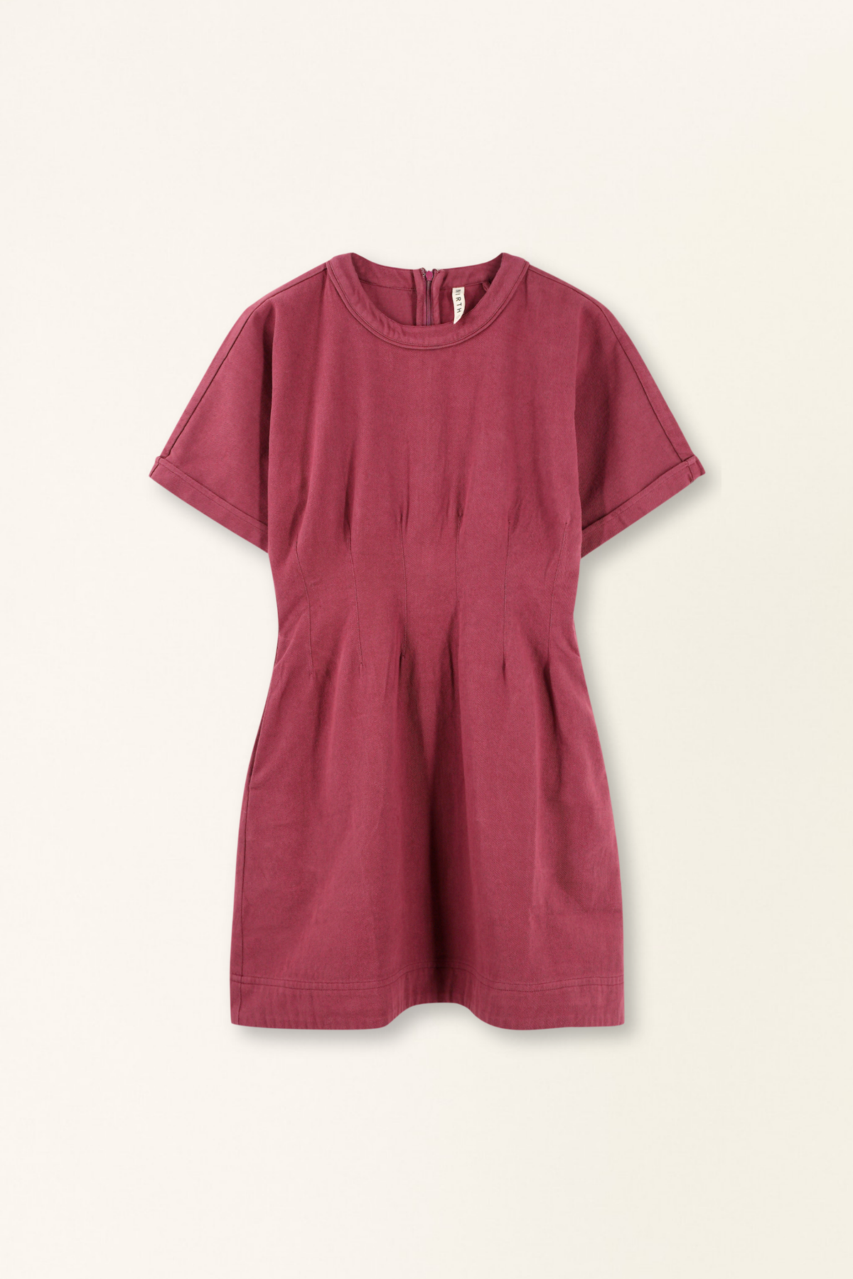 Wailea Canvas Short Dress in Dark Cerise