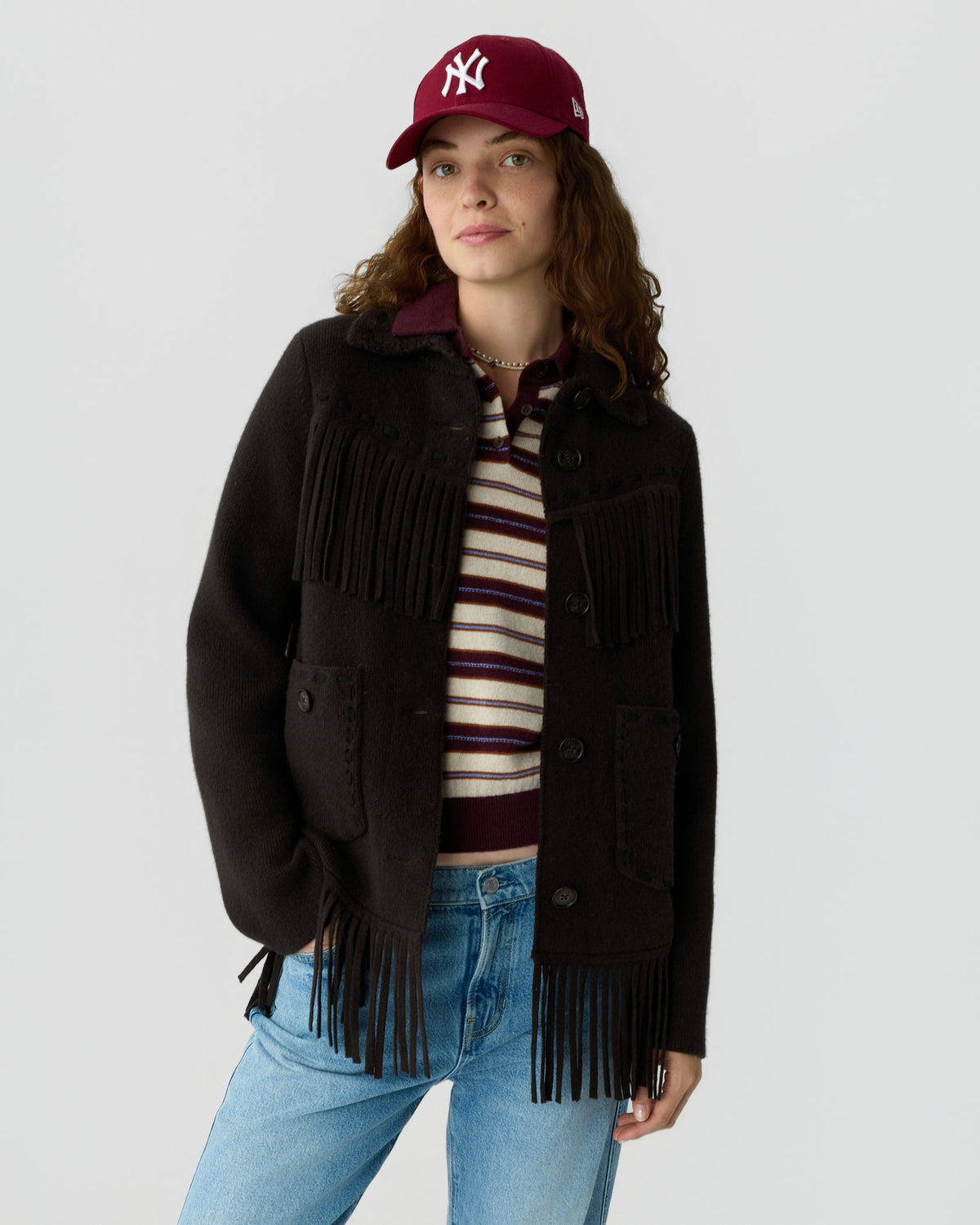 Western Fringe Jacket Burnt Cocoa