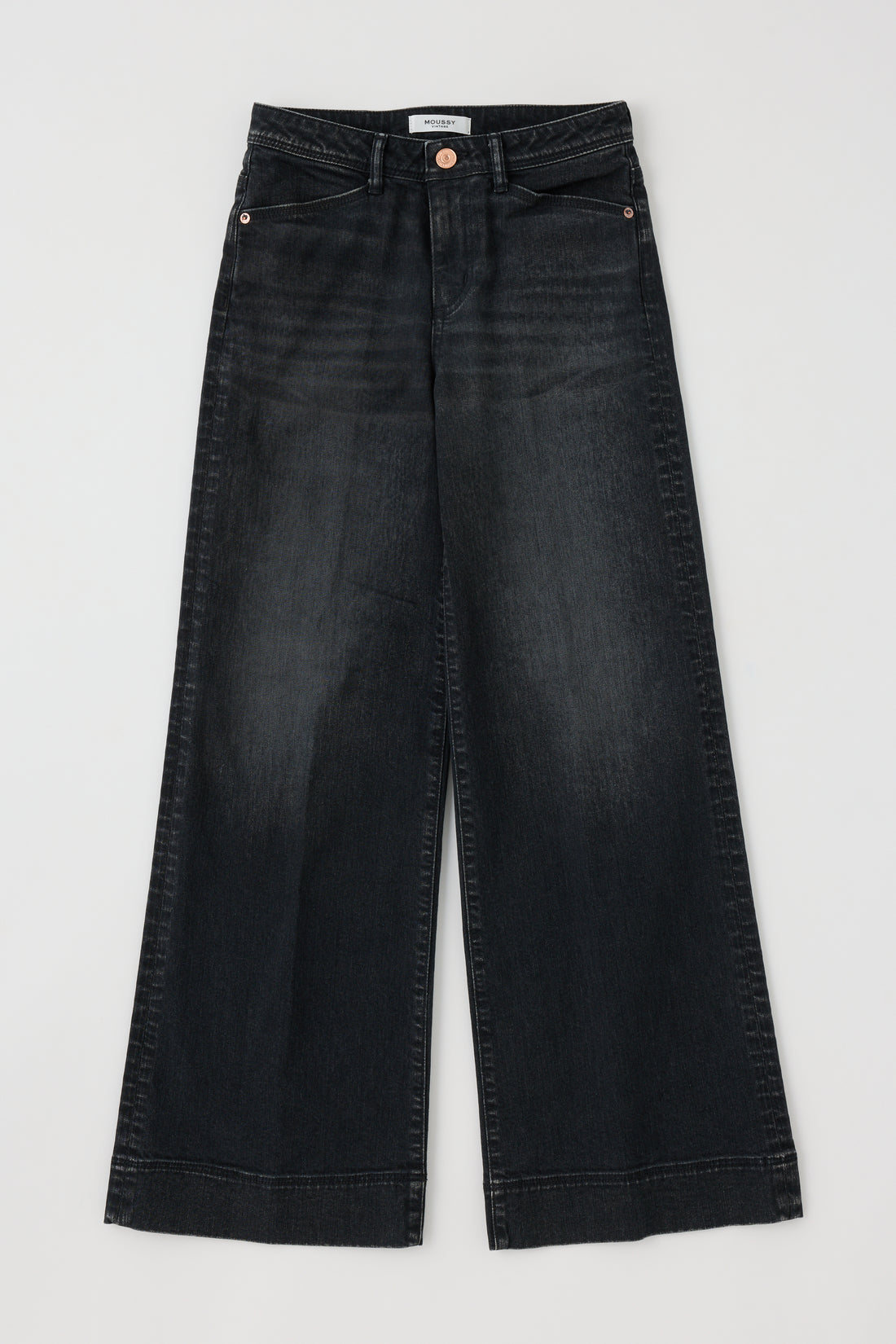 Pintuck Flare Jean Greene Black