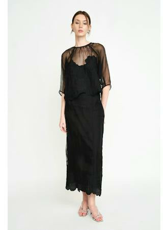 Mirth Bari Organza Top Black Waterlily