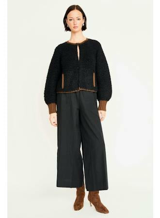 Mirth Fargo Knit Jacket Black/Caramel