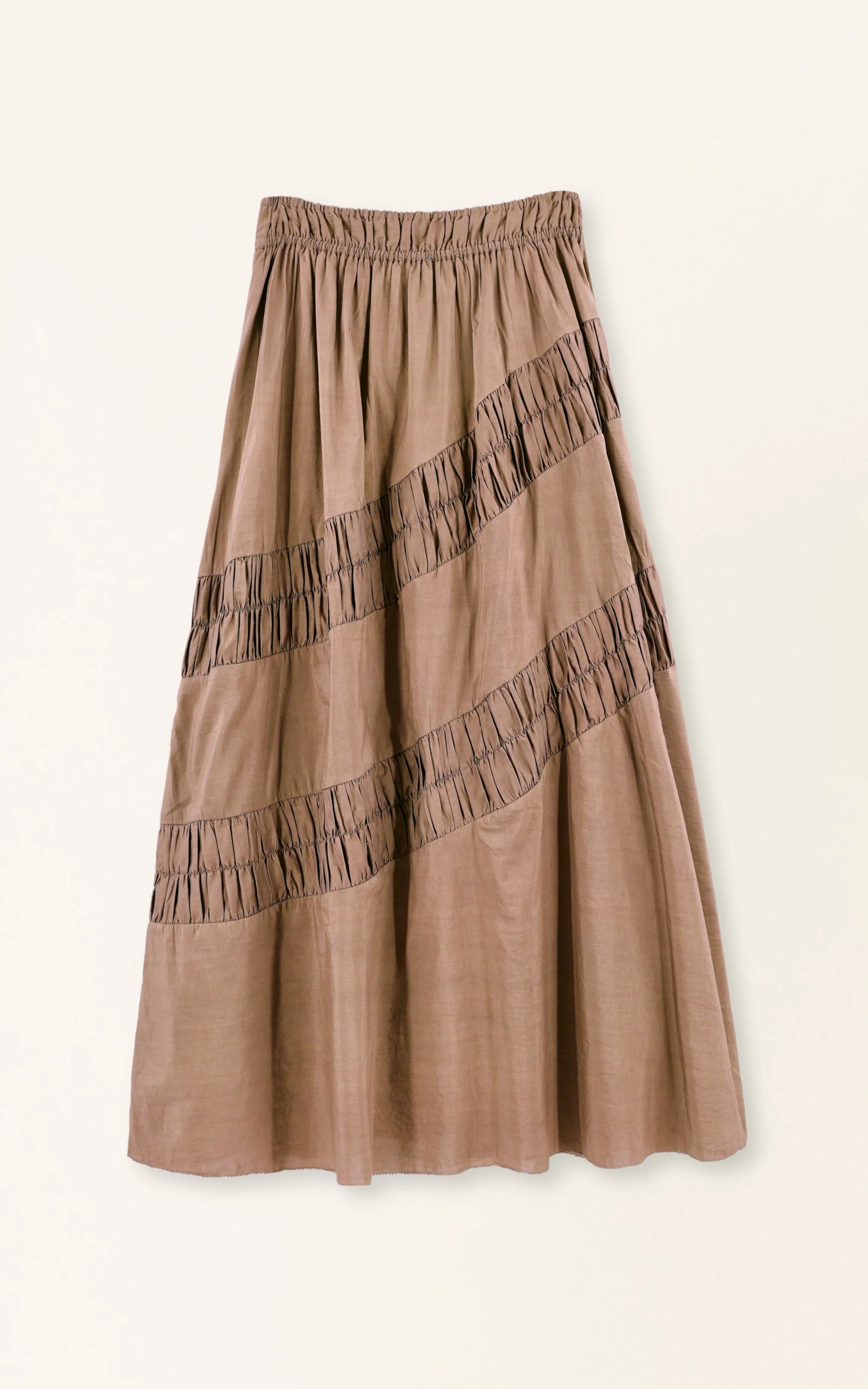 Verona Ruched Skirt in Walnut